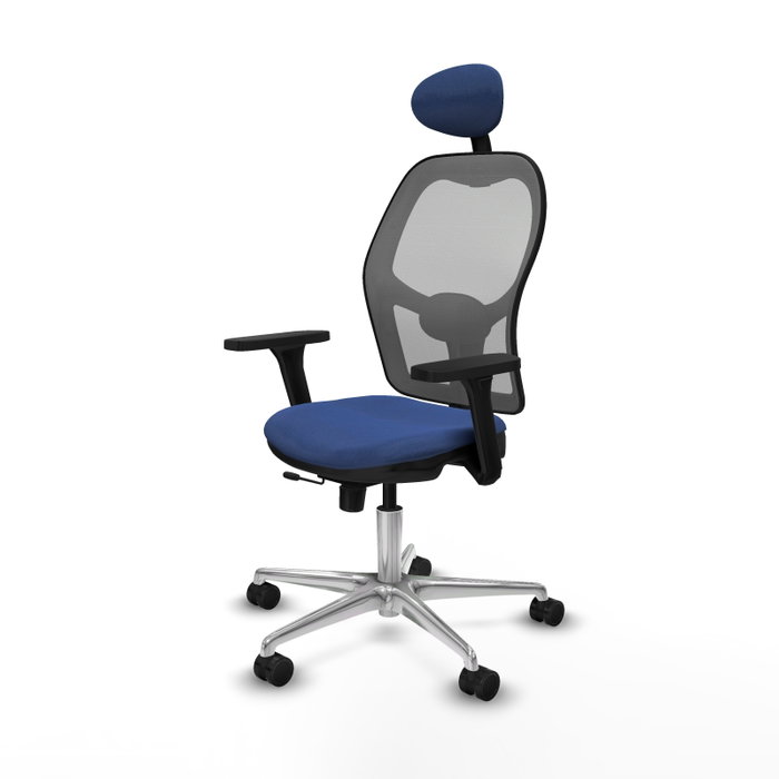 PIQUERAS Y CRESPO Silla de oficina Jorquera con mecanismo Sincro/Traslack, Azul marino y Gris