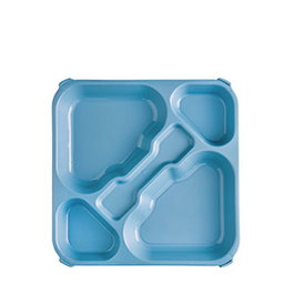 AMC Bandeja Polipropileno Azul 5 Compartimientos, Dimensiones 33x33 cm (Set de 30)