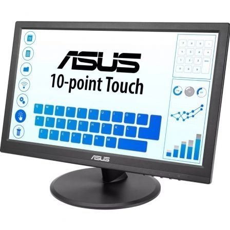 ASUS Monitor Táctil IPS VT169HE 15.6" Full HD 1920x1080, 10 Puntos Táctiles, Sin Marco, Flicker-Free, Low Blue Light, HDMI, USB-C, Compatible VESA - 90LM09V1-B01170