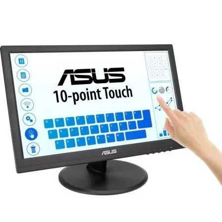 ASUS Monitor Táctil IPS VT169HE 15.6" Full HD 1920x1080, 10 Puntos Táctiles, Sin Marco, Flicker-Free, Low Blue Light, HDMI, USB-C, Compatible VESA - 90LM09V1-B01170