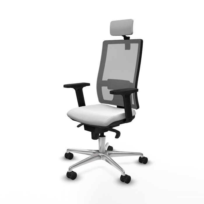 PIQUERAS Y CRESPO Silla de oficina Horna con mecanismo Sincro, Blanco y Gris PIQUERAS Y CRESPO Silla de oficina Horna con mecanismo Sincro, Blanco y Gris