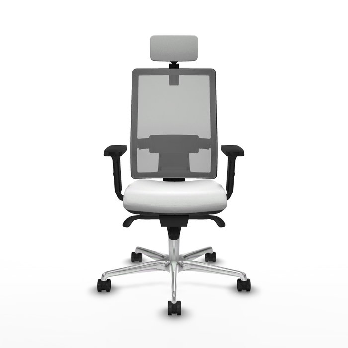 PIQUERAS Y CRESPO Silla de oficina Horna con mecanismo Sincro, Blanco y Gris PIQUERAS Y CRESPO Silla de oficina Horna con mecanismo Sincro, Blanco y Gris