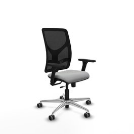 PIQUERAS Y CRESPO Silla de oficina Motilla Gris claro/Negro con Brazos 3D