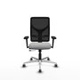 PIQUERAS Y CRESPO Silla de oficina Motilla Gris claro/Negro con Brazos 3D