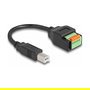 DeLOCK Cable Adaptador USB 2.0 Tipo B Macho a Bloque de Terminales 5 Pines, 15 cm, Negro y Verde