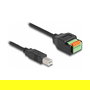 DeLOCK Cable Adaptador USB 2.0 Tipo B Macho a Bloque de Terminales 5 Pines, 15 cm, Negro y Verde