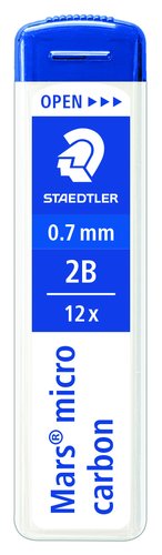 Staedtler Mars Micro Minas 0,7 mm 2B Tubo de 12 unidades Staedtler Mars Micro Minas 0,7 mm 2B Tubo de 12 unidades