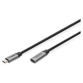 Digitus Cable Alargador USB-C a USB-C, USB 3.2 Gen 1 (5 Gbps), Power Delivery 60W, 1 metro, Negro