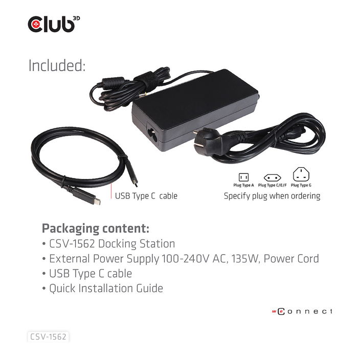 Club3D Muelle de Carga 4K USB-C con 6xUSB3, 2xDP, HDMI, LAN y Audio - Optimizado para Estaciones de Trabajo y Multimonitor