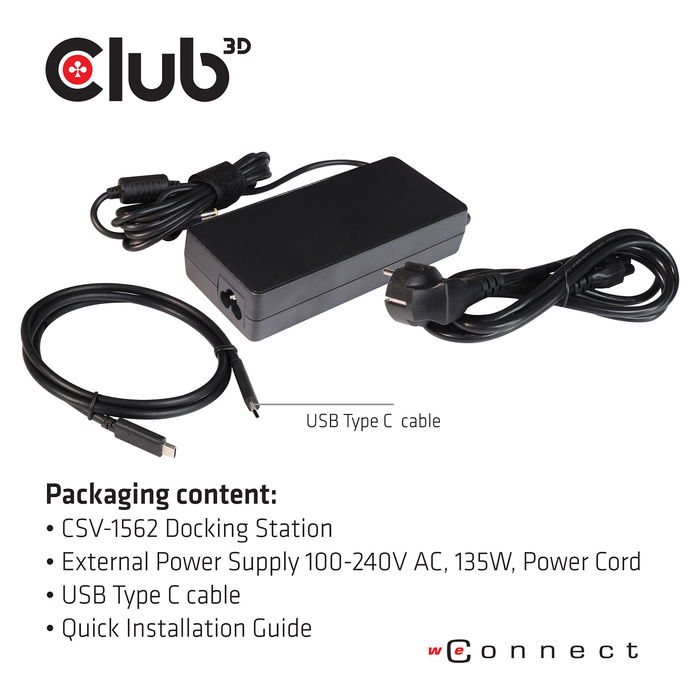 Club3D Muelle de Carga 4K USB-C con 6xUSB3, 2xDP, HDMI, LAN y Audio - Optimizado para Estaciones de Trabajo y Multimonitor