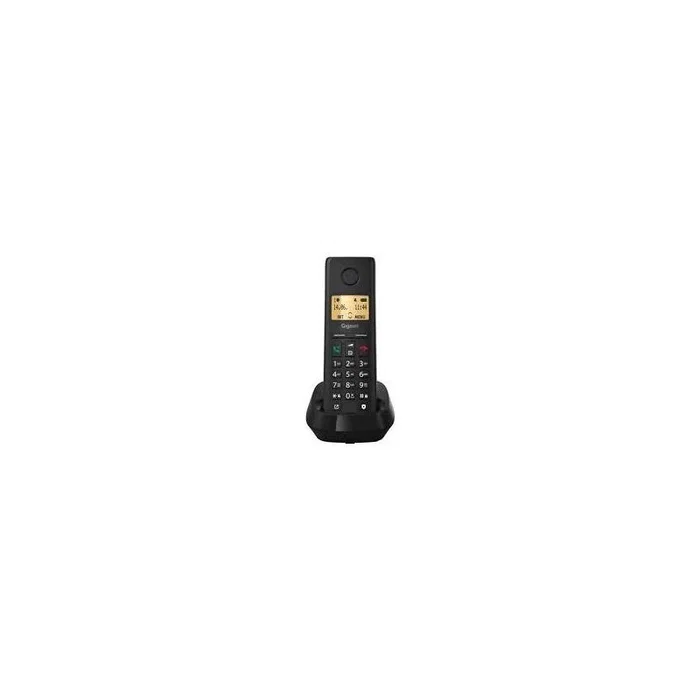 Gigaset Basic 100 Teléfono Fijo Inalámbrico DECT Negro con Contestador Automático, Bloqueador de Llamadas, Manos Libres, Pantalla 1.5', Alcance 300m, (s30852-h3206-d201)