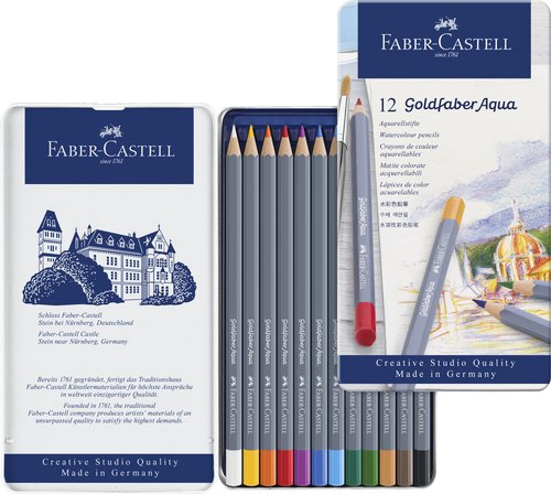 Lapices Acuarelables Faber-Castell Goldfaber Aqua 1146 Estuche De Metal De 12 Lapices Acuarelables Faber-Castell Goldfaber Aqua 1146 Estuche De Metal De 12