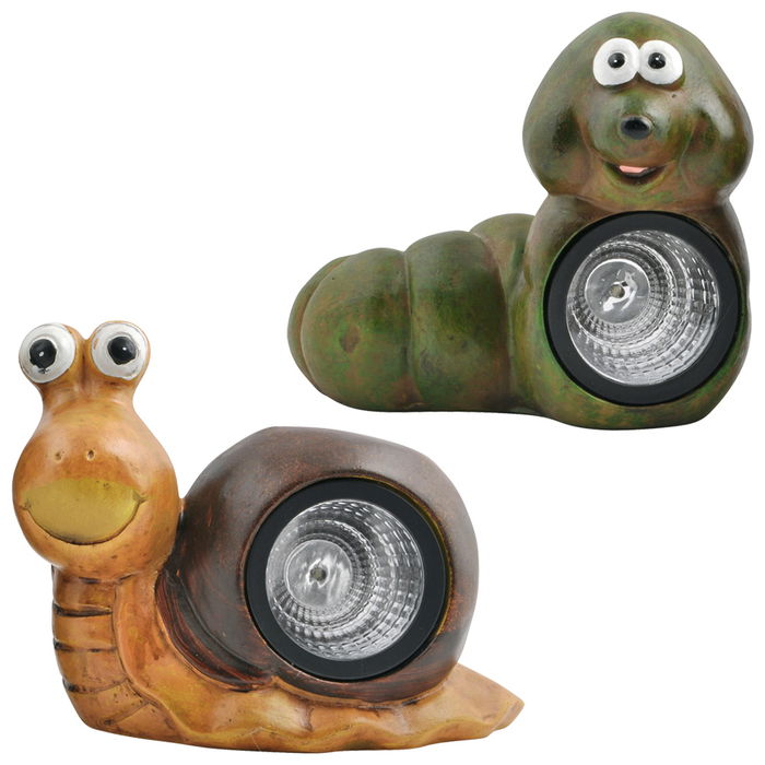 Mr. Solar Lámpara Solar Caracol/ Gusano LED Blanca AAA Incluida 20x10x16cm Mr. Solar Lámpara Solar Caracol/ Gusano LED Blanca AAA Incluida 20x10x16cm