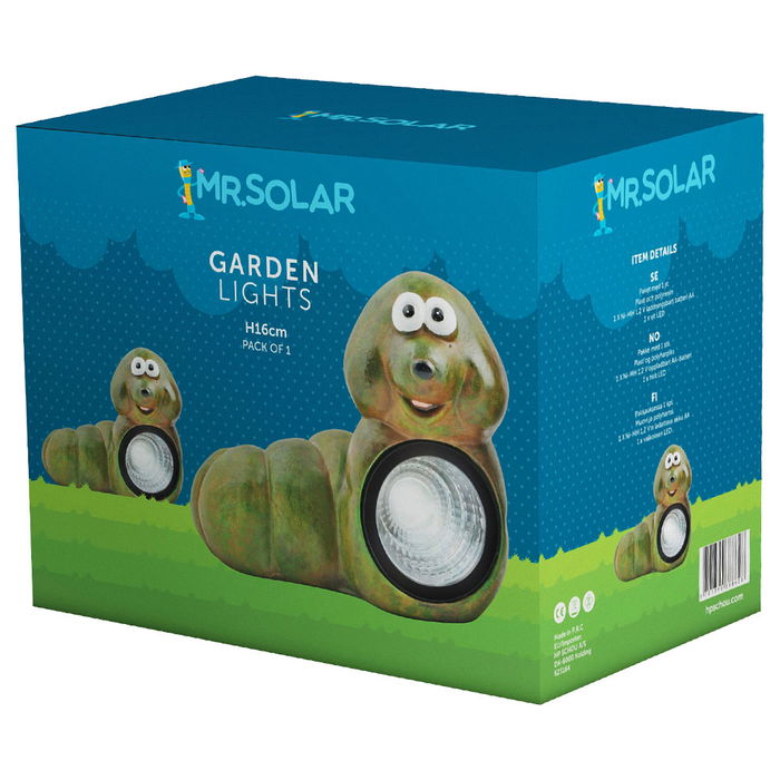 Mr. Solar Lámpara Solar Caracol/ Gusano LED Blanca AAA Incluida 20x10x16cm Mr. Solar Lámpara Solar Caracol/ Gusano LED Blanca AAA Incluida 20x10x16cm