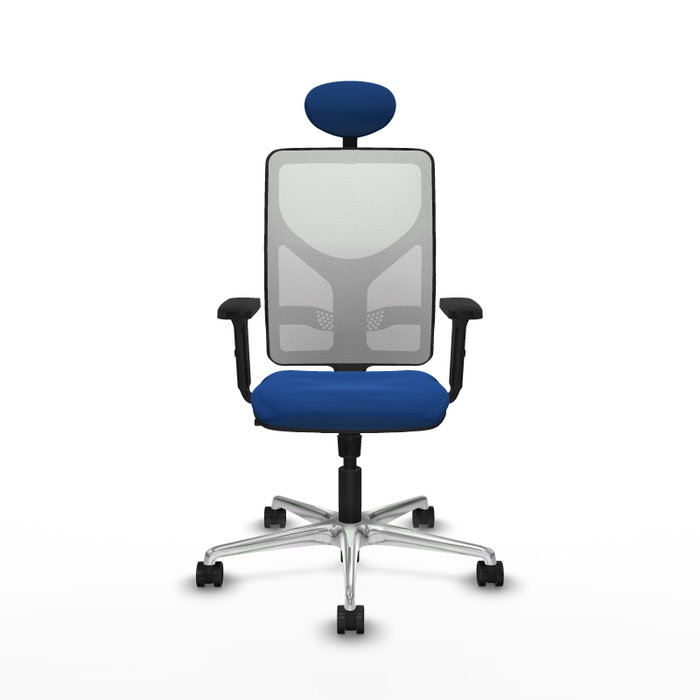 PIQUERAS Y CRESPO Silla de oficina Motilla con mecanismo Sincro, Azul y Blanco