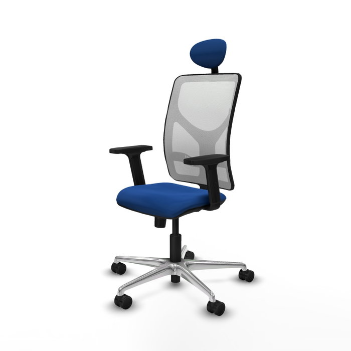 PIQUERAS Y CRESPO Silla de oficina Motilla con mecanismo Sincro, Azul y Blanco