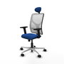 PIQUERAS Y CRESPO Silla de oficina Motilla con mecanismo Sincro, Azul y Blanco