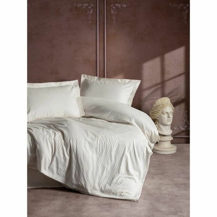 Aucune Juego de Cama en Algodón Satén Crudo, 220x240 cm con 2 Fundas de Almohada Aucune Juego de Cama en Algodón Satén Crudo, 220x240 cm con 2 Fundas de Almohada