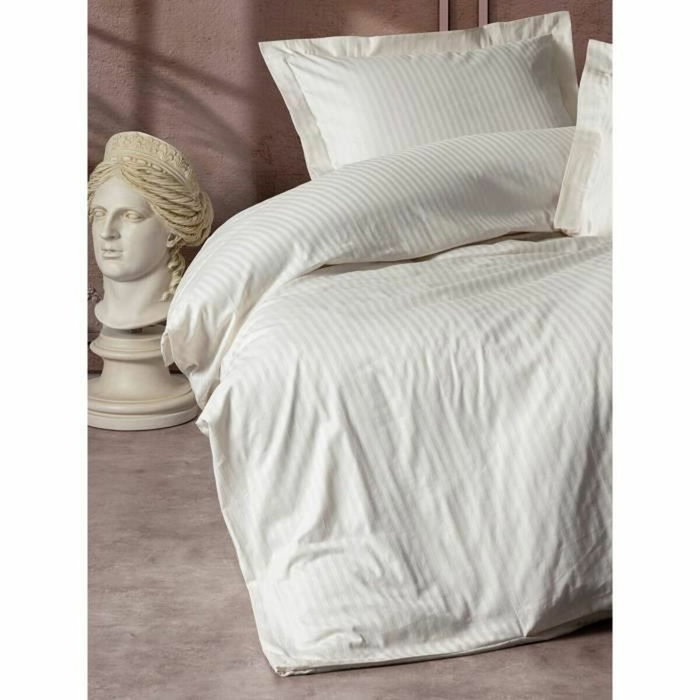 Aucune Juego de Cama en Algodón Satén Crudo, 220x240 cm con 2 Fundas de Almohada Aucune Juego de Cama en Algodón Satén Crudo, 220x240 cm con 2 Fundas de Almohada