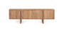 GINER Y COLOMER Mueble TV Madera Maciza Acacia Natural con Puertas Curvadas y Almacenamiento