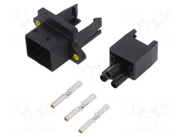HARTING Conector industrial rectangular hembra de 2 pines