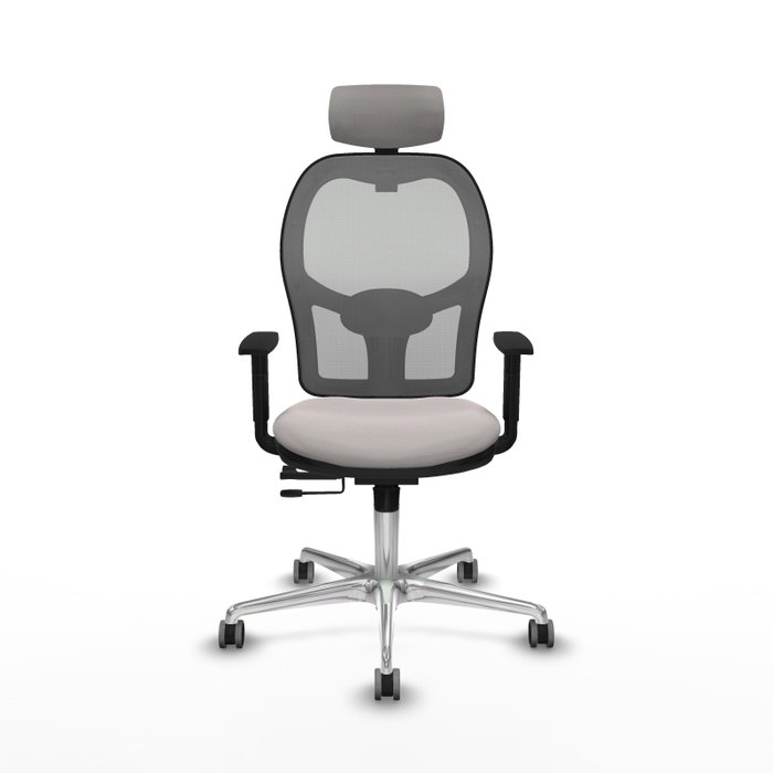 PIQUERAS Y CRESPO Silla de oficina Jorquera con mecanismo Sincro/Traslack Blanco y Gris