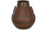 DKD Home Decor Ánfora de Hierro Patinada Acabado Óxido Marrón Oscuro
