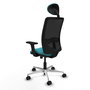 PIQUERAS Y CRESPO Silla de oficina Zulema Turquesa y Negro
