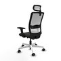 PIQUERAS Y CRESPO Silla de oficina Haches con mecanismo Sincro/Traslack, Negro y Blanco