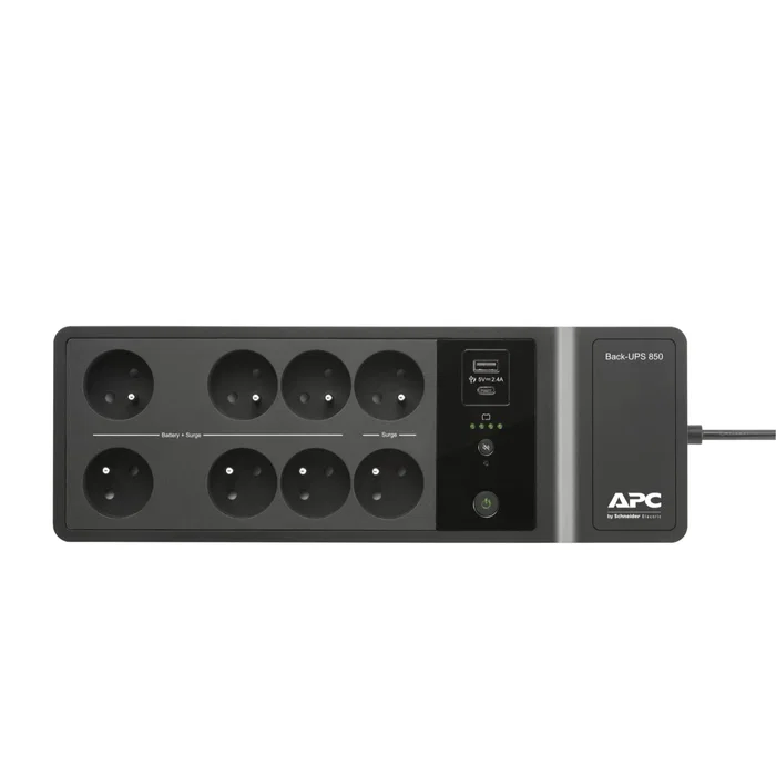 APC BE850G2-FR Sistema de Alimentación Ininterrumpida (UPS) 850VA 520W con Puertos USB Tipo C y A, Negro - Compacto