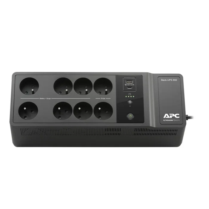 APC BE850G2-FR Sistema de Alimentación Ininterrumpida (UPS) 850VA 520W con Puertos USB Tipo C y A, Negro - Compacto