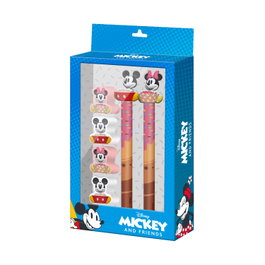 Karactermania Disney Mickey y Minnie Mix Pack de Bolígrafo de Gel Borrable, Lápiz Eternal y 4 Gomas, Multicolor
