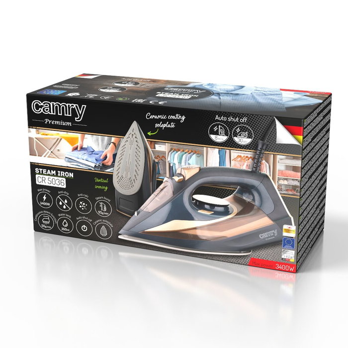 ADLER Plancha de vapor Adler 3400W vertical con vapor 95g/min y 360ml