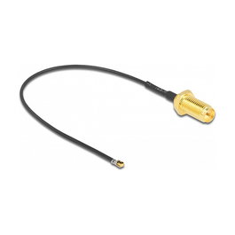 DeLOCK Cable Antena RP-SMA Buchse a MHF 4L LK Stecker 1.37, 10cm, 10mm, 50 Ω, Negro, 0.1m