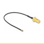 DeLOCK Cable Antena RP-SMA Buchse a MHF 4L LK Stecker 1.37, 10cm, 10mm, 50 Ω, Negro, 0.1m