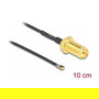 DeLOCK Cable Antena RP-SMA Buchse a MHF 4L LK Stecker 1.37, 10cm, 10mm, 50 Ω, Negro, 0.1m