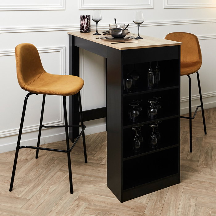 Home Deco Factory Taburete Bar Mostaza Giulia Lounge Terciopelo Metal Contrachapado h.100,4 cm