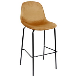 Home Deco Factory Taburete Bar Mostaza Giulia Lounge Terciopelo Metal Contrachapado h.100,4 cm