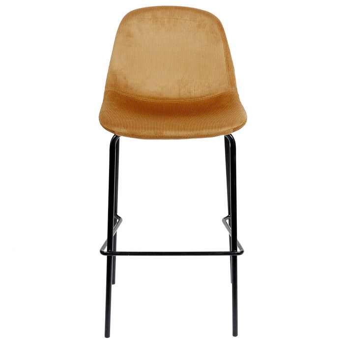 Home Deco Factory Taburete Bar Mostaza Giulia Lounge Terciopelo Metal Contrachapado h.100,4 cm