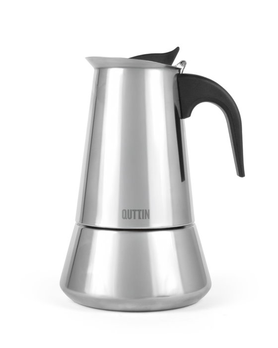 Quttin Cafetera de Inducción 9 Servicios Acero Inoxidable, Dimensiones 12.8 x 14.8 x 21.5 cm (6 Unidades)