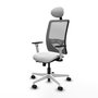 PIQUERAS Y CRESPO Silla de oficina Zulema con mecanismo Sincro/Traslack Blanco y Gris