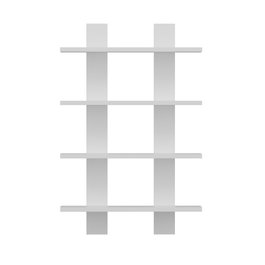 Hanah Home Estantería de Pared Laurel - White, Estantería Blanca de Diseño Escandinavo para Salón, Cocina y Oficina, 59.6cm Ancho x 90cm Alto