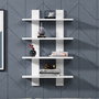 Hanah Home Estantería de Pared Laurel - White, Estantería Blanca de Diseño Escandinavo para Salón, Cocina y Oficina, 59.6cm Ancho x 90cm Alto