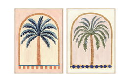 DKD Home Decor Cuadro Lienzo PS 75x4x100 Palmera Surtido de 2 unidades
