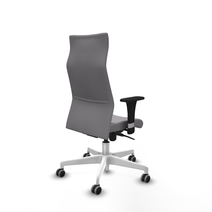 PIQUERAS Y CRESPO Sillón Albacete Gris con Mecanismo Sincro y Base Blanca