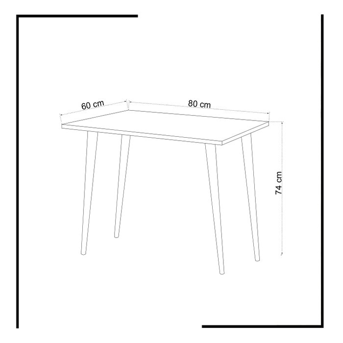 Hanah Home Mesa de Estudio Blanca, Tablero Melamina 80x60x74 cm, Patas Madera | Escritorio Moderno y Elegante para Estudio y Oficina