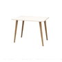 Hanah Home Mesa de Estudio Blanca, Tablero Melamina 80x60x74 cm, Patas Madera | Escritorio Moderno y Elegante para Estudio y Oficina