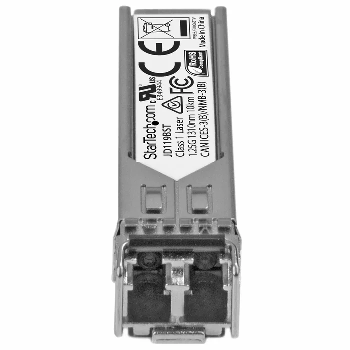 StarTech.com JD119BST Módulo SFP 1000BASE-LX 1Gbps LC Monomodo - Transceptor de Fibra Óptica Compatible con HPE/JD119B para Conmutadores 5900/12500/5500 (1310nm, 10km, DDM)