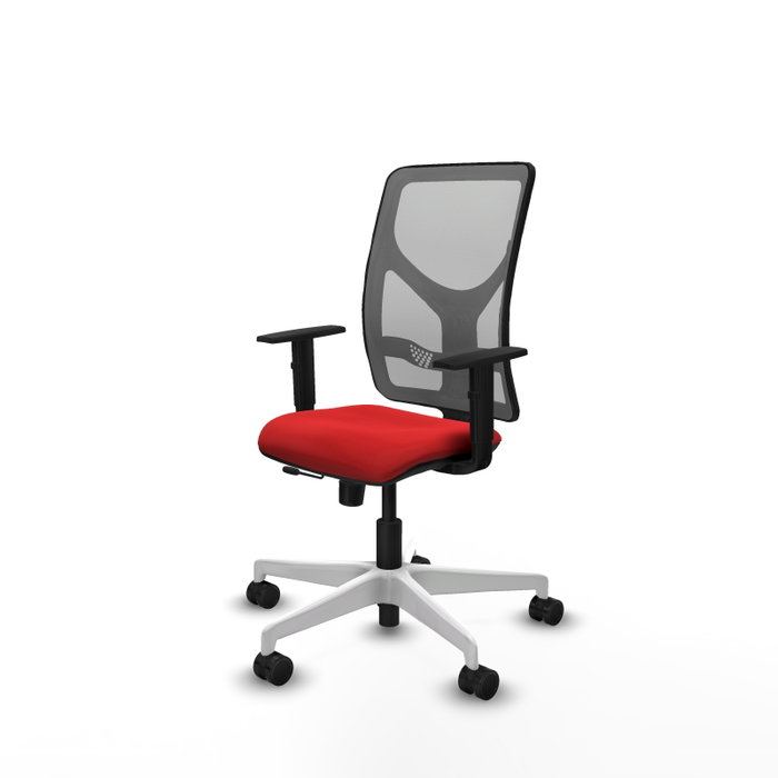 PIQUERAS Y CRESPO Silla de oficina Motilla con mecanismo Sincro/Traslack, Rojo y Gris