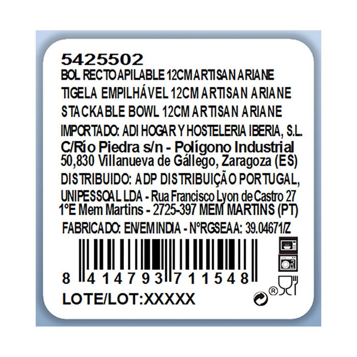 Bol Porcelana Reforzada Artisan Ariane 12 cm Bol Porcelana Reforzada Artisan Ariane 12 cm